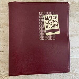 Vintage late 1950s Match Cover Album in Burgundy